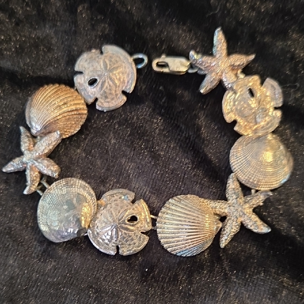 Source Unknown Silver Ocean Charm Bracelet - image 1